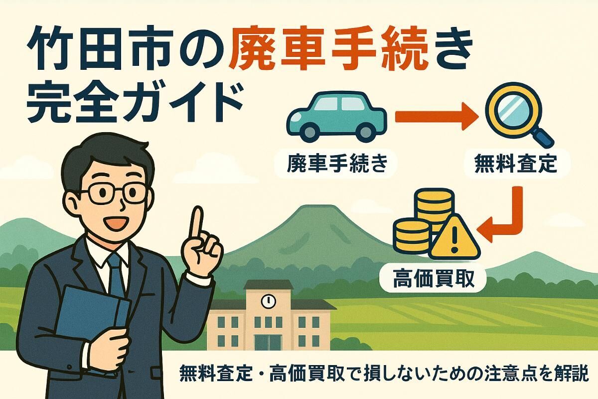 竹田市での廃車で損しないための手続きガイド！無料査定や高価買取の注意点も解説