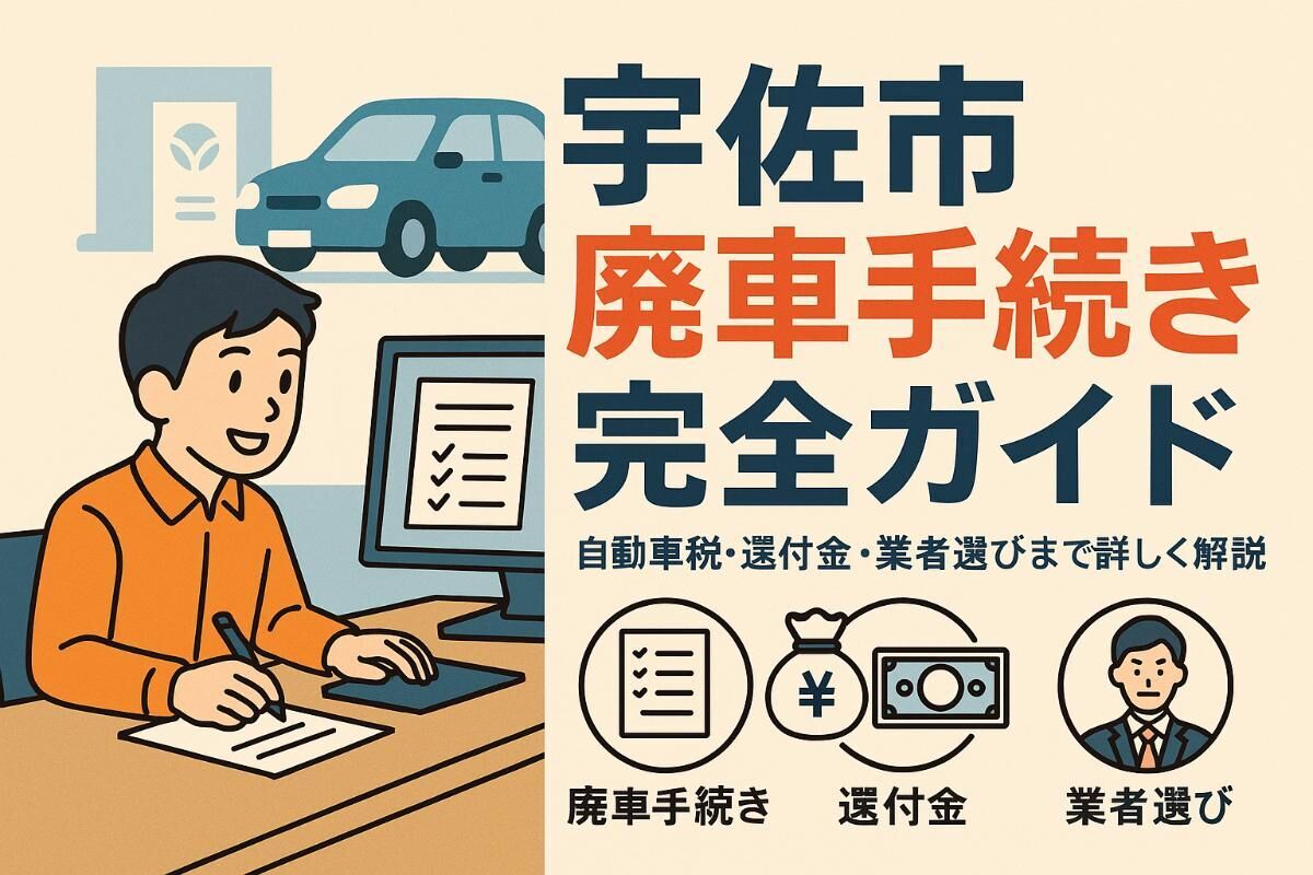 宇佐市の廃車手続きガイド！自動車税・還付金・業者選びまで解説